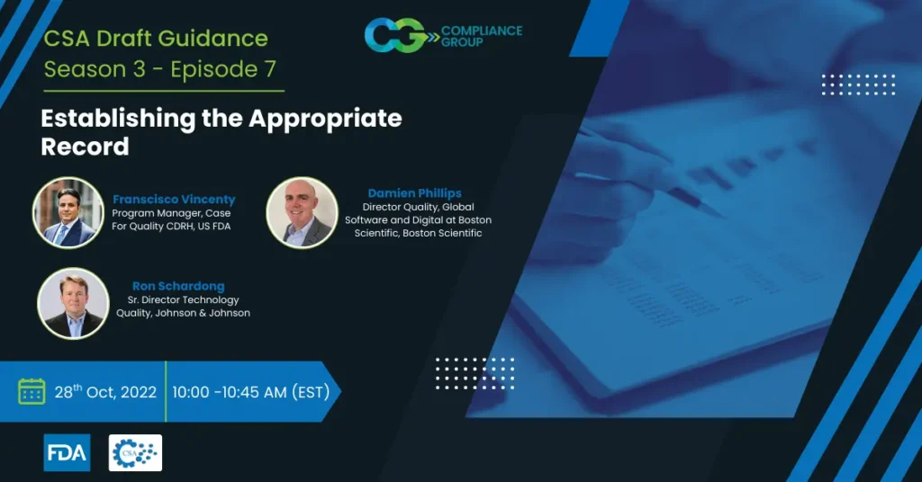FDA’s Draft Guidance: CSA Webinar Series Season 3, Episode-7